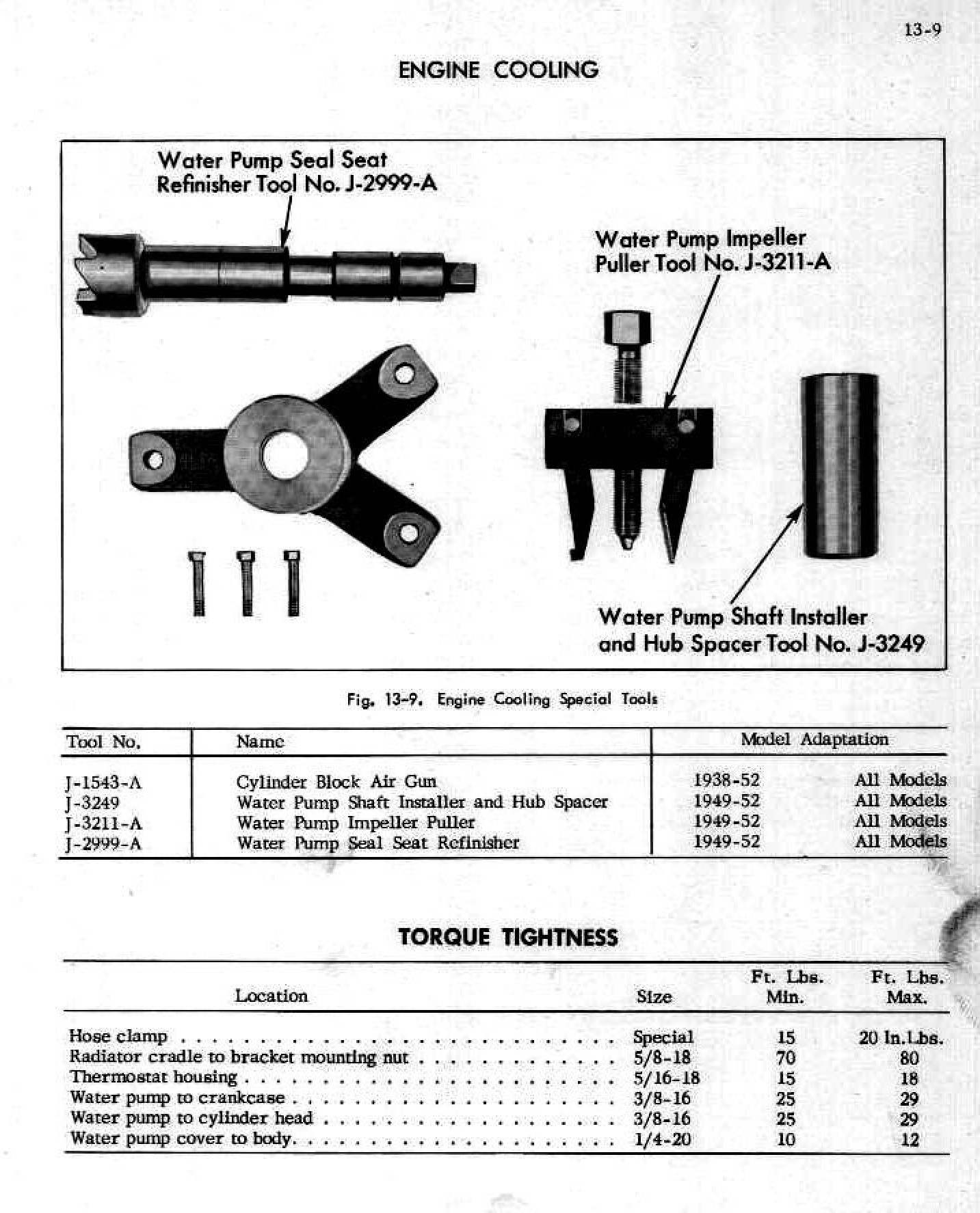 1952 Cadillac Shop Manual- Engine Cooling Page 9 of 10